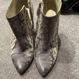 Gucci Gray Animal Print Ankle Boots